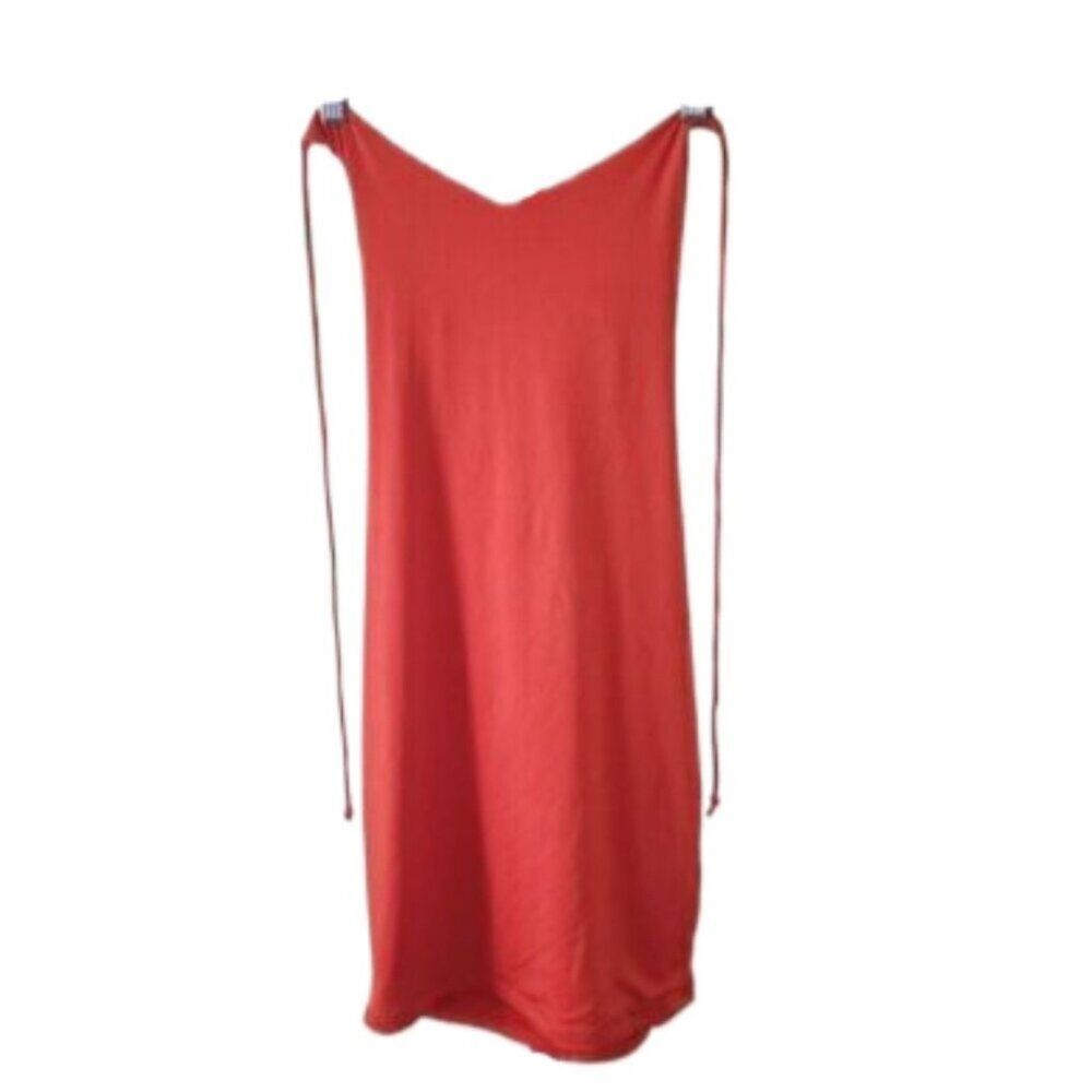 Heart & Hips Orange Sleeveless Mini Dress with Lace Up Style Back